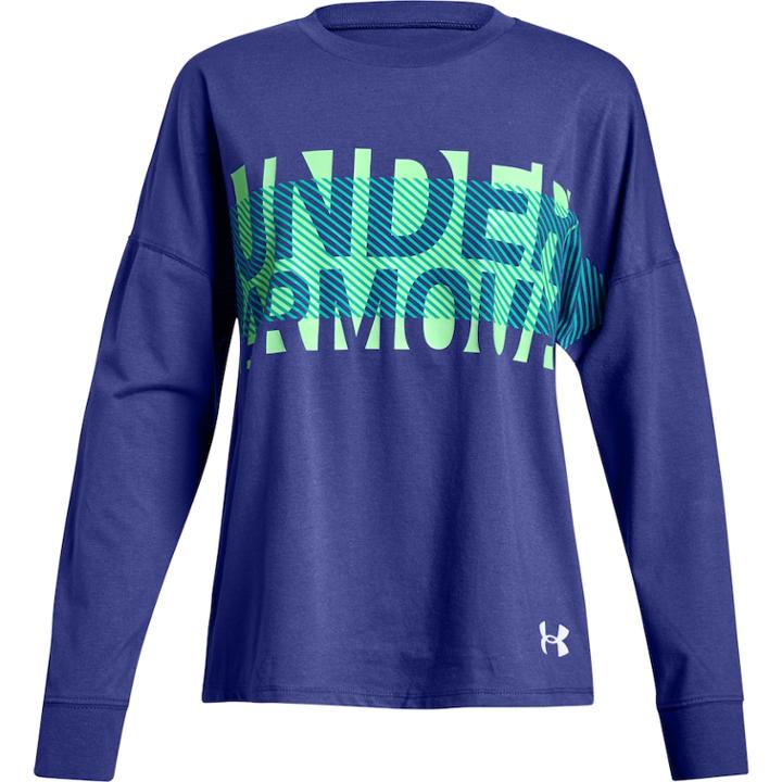 Girls 7-16 Under Armour Overlay Branded Long Sleeve T-shirt, Size: Small, Purple