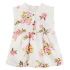 Girls 4-8 Carter's Floral Ruffle Neck Top, Size: 6, White