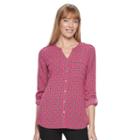Petite Croft & Barrow&reg; Crepe Button Down Top, Women's, Size: Xl Petite, Med Pink
