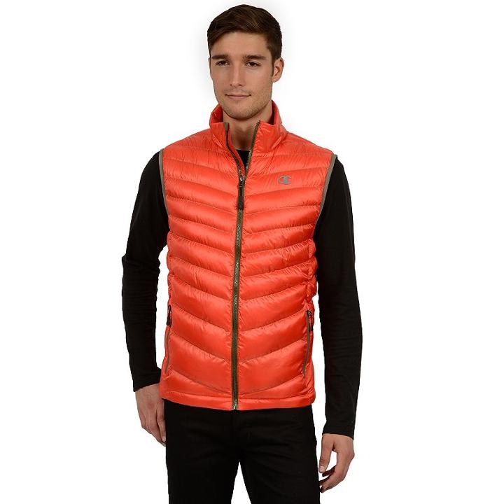 Men's Champion Featherweight Insulated Puffer Vest, Size: Xl, Orange