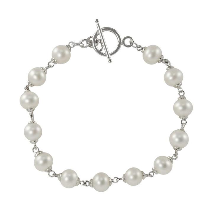 Sterling Silver Freshwater Cultured Pearl Bracelet, Women's