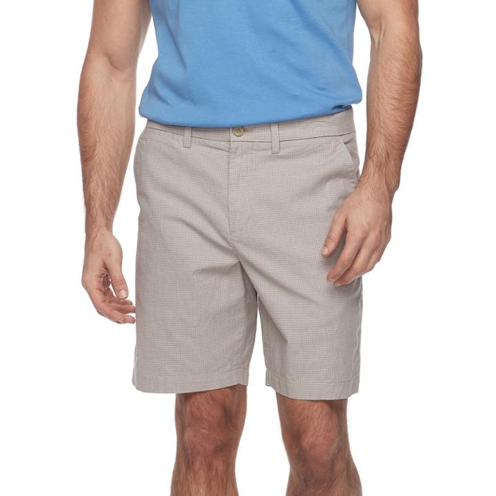 Men's Apt. 9&reg; Regular-fit Crosshatch Textured Stretch Shorts, Size: 33, Med Beige