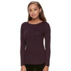 Petite Apt. 9&reg; Essential Crewneck Jersey Tee, Women's, Size: L Petite, Purple