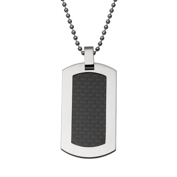 Titanium And Carbon Fiber Dog Tag - Men, Grey