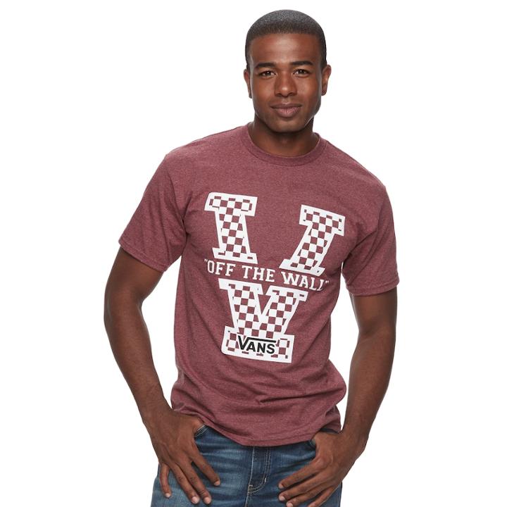 Men's Vans Super Vee Tee, Size: Large, Med Red
