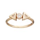 Lc Lauren Conrad Cubic Zirconia Geometric 3-stone Ring, Women's, Size: 7, Gold