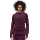 Women's Tek Gear&reg; Velour Hoodie, Size: Small, Drk Purple