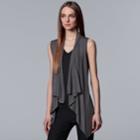 Women's Simply Vera Vera Wang Draped Open-front Vest, Size: Large, Med Grey