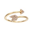Lc Lauren Conrad Simulated Crystal Arrow Bypass Ring, Women's, Size: 7, Gold