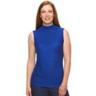 Petite Dana Buchman Sleeveless Mockneck Sweater, Women's, Size: L Petite, Med Blue