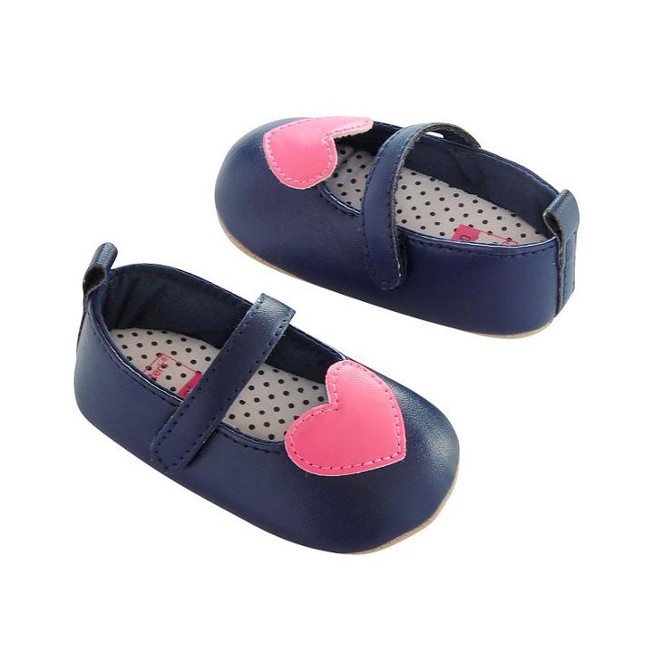 Baby Girl Carter's Heart Mary Jane Crib Shoes, Size: 0-3 Months, Ovrfl Oth