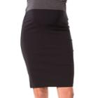 Maternity Pip & Vine By Rosie Pope Panel Pencil Skirt, Women's, Size: M-mat, Black