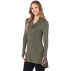 Women's Cuddl Duds Softwear Cowlneck Tunic Top, Size: Small, Green