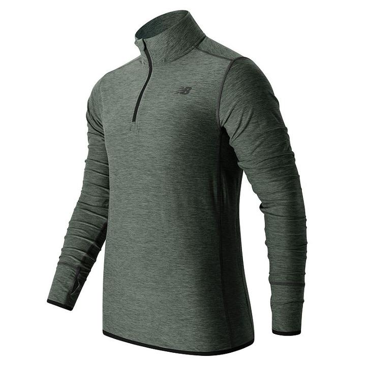 Men's New Balance Space-dyed Quarter-zip Pullover, Size: Xl, Grey Other