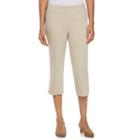 Women's Dana Buchman Pull-on Capris, Size: Large, Beig/green (beig/khaki)