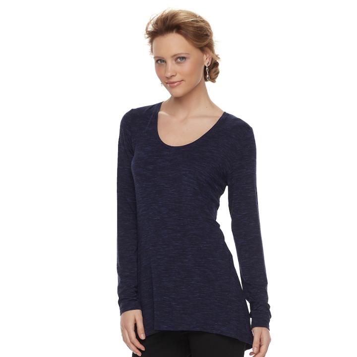 Women's Apt. 9&reg; Marled High-low Tunic, Size: Xl, Dark Blue