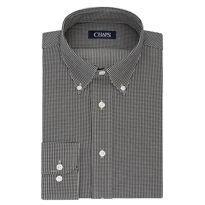 Men's Chaps Slim-fit Stretch Collar Dress Shirt, Size: 18.5 36/37, Black