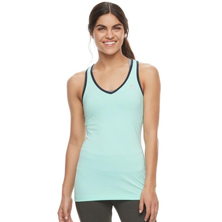 Women's Fila Sport&reg; Basic Racer Workout Tank Top, Size: Medium, Turquoise/blue (turq/aqua)