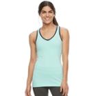 Women's Fila Sport&reg; Basic Racer Workout Tank Top, Size: Medium, Turquoise/blue (turq/aqua)