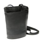Royce Leather Vaquetta Petite L-zip Crossbody Bag, Women's, Black