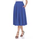 Women's White Mark Midi Skirt, Size: Xl, Blue