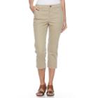 Women's Croft & Barrow&reg; Twill Utility Capris, Size: 14, Lt Beige