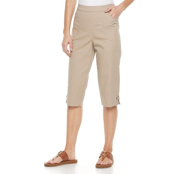Women's Croft & Barrow&reg; Embellished Skimmer Capris, Size: Small, Med Beige