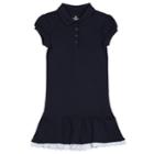 Girls 4-6x Chaps School Uniform Drop Waist Polo Dress, Size: 6, Blue (navy)