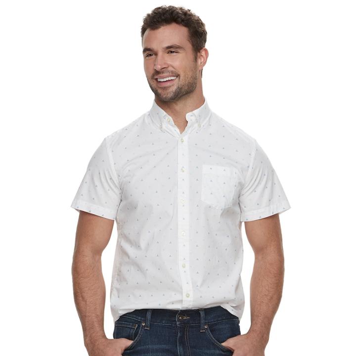 Men's Sonoma Goods For Life&trade; Flexwear Modern-fit Poplin Button-down Shirt, Size: Small, Light Blue