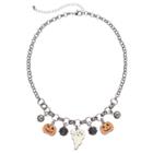 Ghost & Pumpkin Charm Necklace, Women's, Multicolor