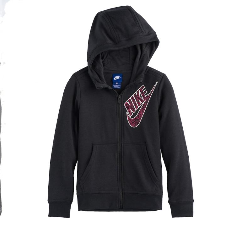 Girls 7-16 Nike Zip-up Hoodie, Size: Medium, Grey (charcoal)