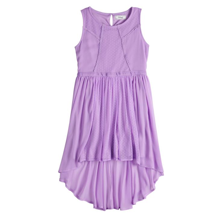 Disney Princess Girls 7-16 Point Spirit Paneled Gauze Dress, Size: Xs, Drk Purple