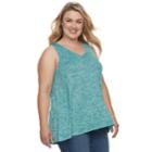 Plus Size Sonoma Goods For Life&trade; V-neck Tank, Women's, Size: 4xl, Dark Blue