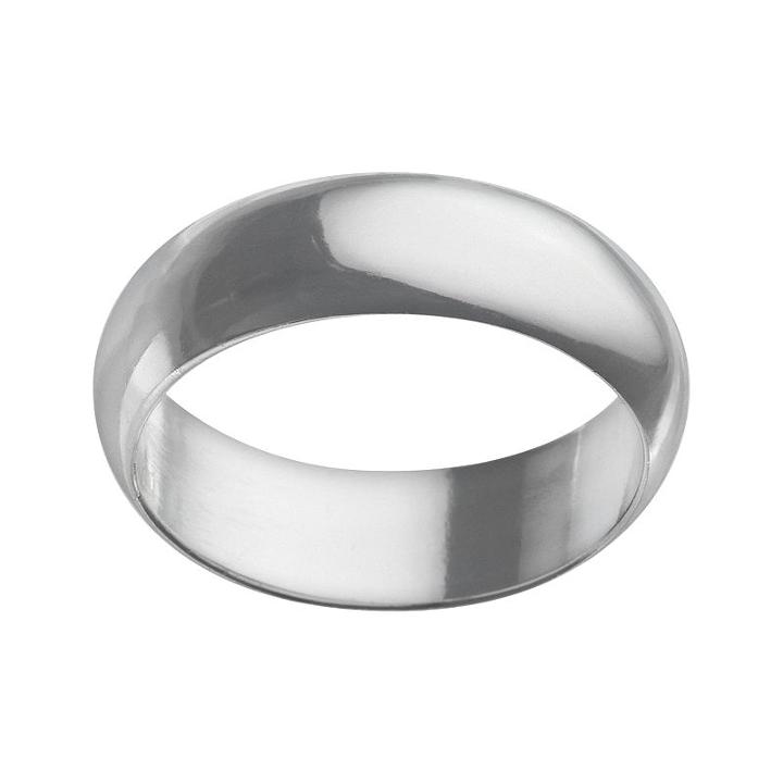 Sterling Silver 7-mm Polished Wedding Band - Men, Size: 10, Grey