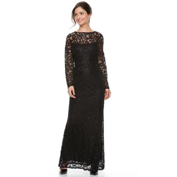 Women's Helene Blake Sequin Lace Evening Dress, Size: 8, Black