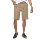 Men's Sonoma Goods For Life&trade; Flexwear Flat-front Twill Shorts, Size: 33, Beig/green (beig/khaki)