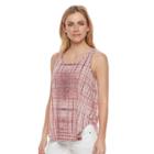 Women's Sonoma Goods For Life&trade; Lace-up High Low Tank, Size: Xs, Med Pink