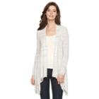 Women's Dana Buchman Space-dye Flyaway Cardigan, Size: Medium, Med Beige