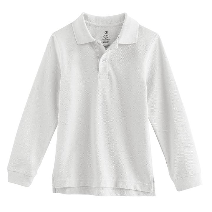 Boys 4-7 Chaps Pique School Uniform Polo, Boy's, Size: Large, White