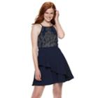 Juniors' Speechless Filigree Halter Skater Dress, Teens, Size: 3, Blue (navy)