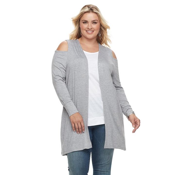Plus Size French Laundry Cold-shoulder Cardigan, Women's, Size: 1xl, White Oth