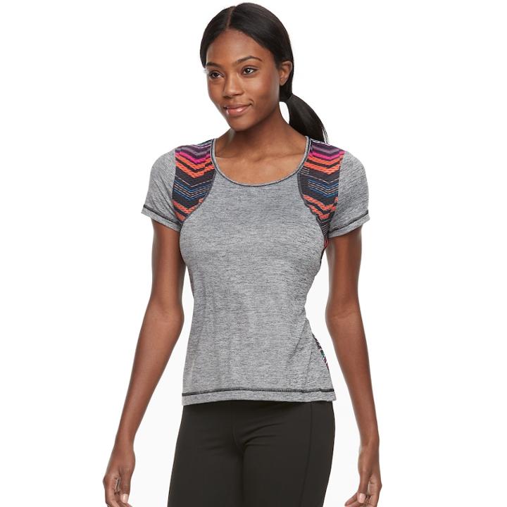 Women's Fila Sport&reg; Melange Mesh Tee, Size: Small, Black