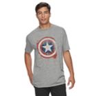 Men's Captain America Shield Tee, Size: Xxl, Silver