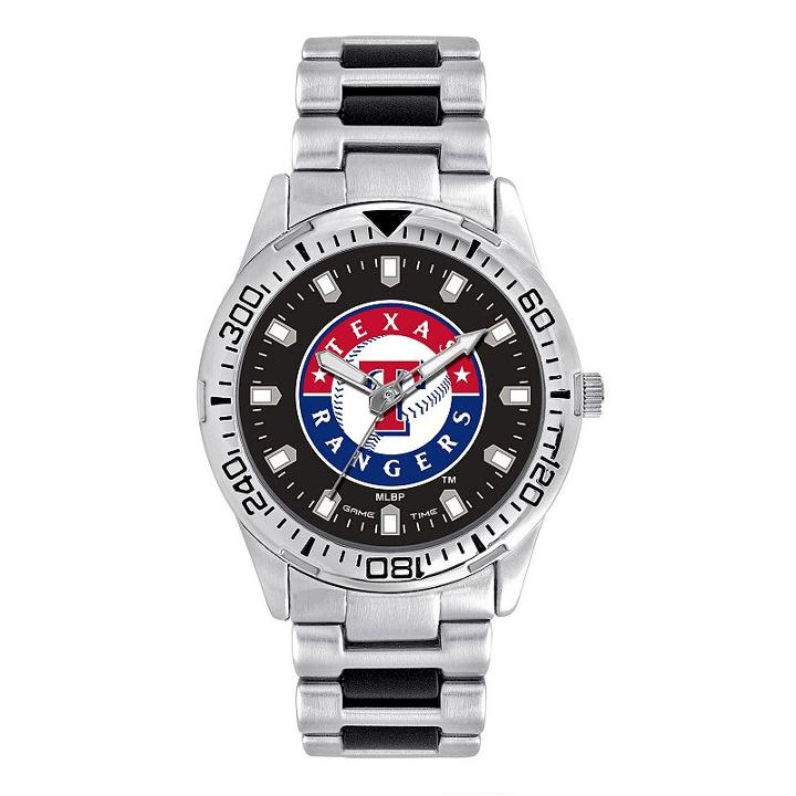 Men's Game Time Texas Rangers Heavy Hitter Watch, Silver