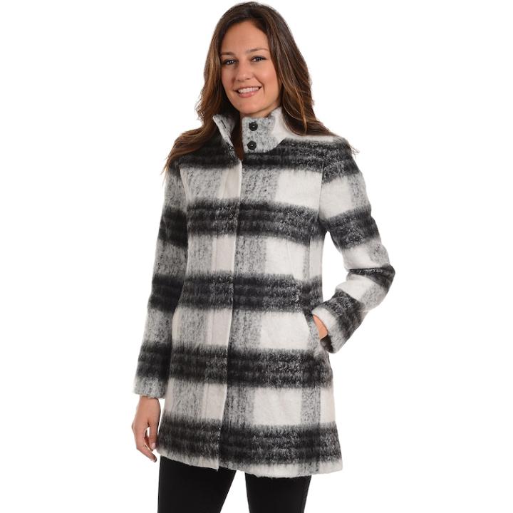 Women's Fleet Street Plaid Wool Blend Coat, Size: Large, Oxford