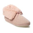 Women's Lc Lauren Conrad Cozy Faux Fur Birdseye Bootie Slippers, Size: Xl, Blush