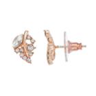 Lc Lauren Conrad Simulated Crystal Leaf Nickel Free Stud Earrings, Women's, Light Pink