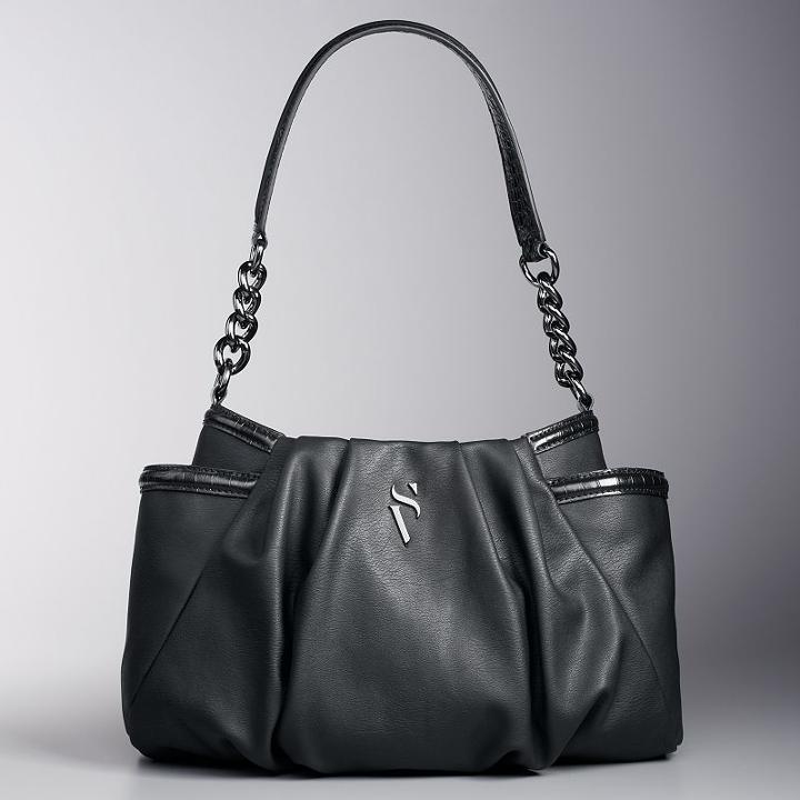 Simply Vera Vera Wang Alicia Pleated Hobo, Women's, Grey