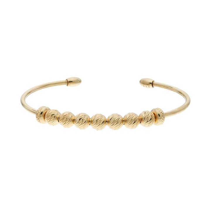 14k Gold Over Silver Beaded Cuff Braclet, Women's