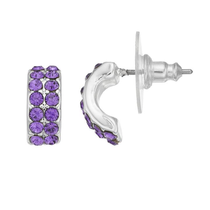 Dana Buchman Pave C-hoop Earrings, Women's, Purple